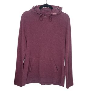 Michael Kors Men’s Large Pullover Hoodie Knit Sweater Maroon Long Sleeve